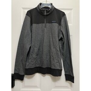 Aeropostale Jacket Mens XL Zip Black Gray Fleece Sweatshirt Sweater Aero 1/4 Zip